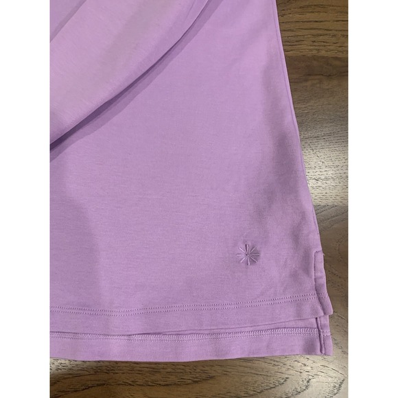 Isaac Mizrah Purple Essentials Cotton Crewneck Curved-Hem Top Minimalist - Picture 7 of 7